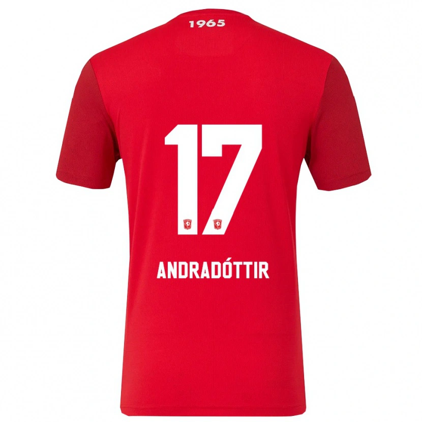 Danxen Kinder Amanda Andradóttir #17 Rot Weiß Heimtrikot Trikot 2025/26 T-Shirt Schweiz