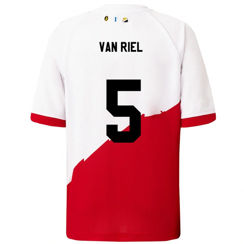 Danxen Kinder Jesper Van Riel #5 Weiß Rot Heimtrikot Trikot 2025/26 T-Shirt Schweiz