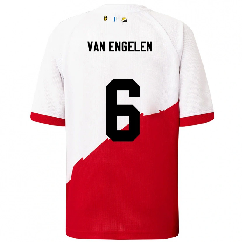 Danxen Kinder Mats Van Engelen #6 Weiß Rot Heimtrikot Trikot 2025/26 T-Shirt Schweiz