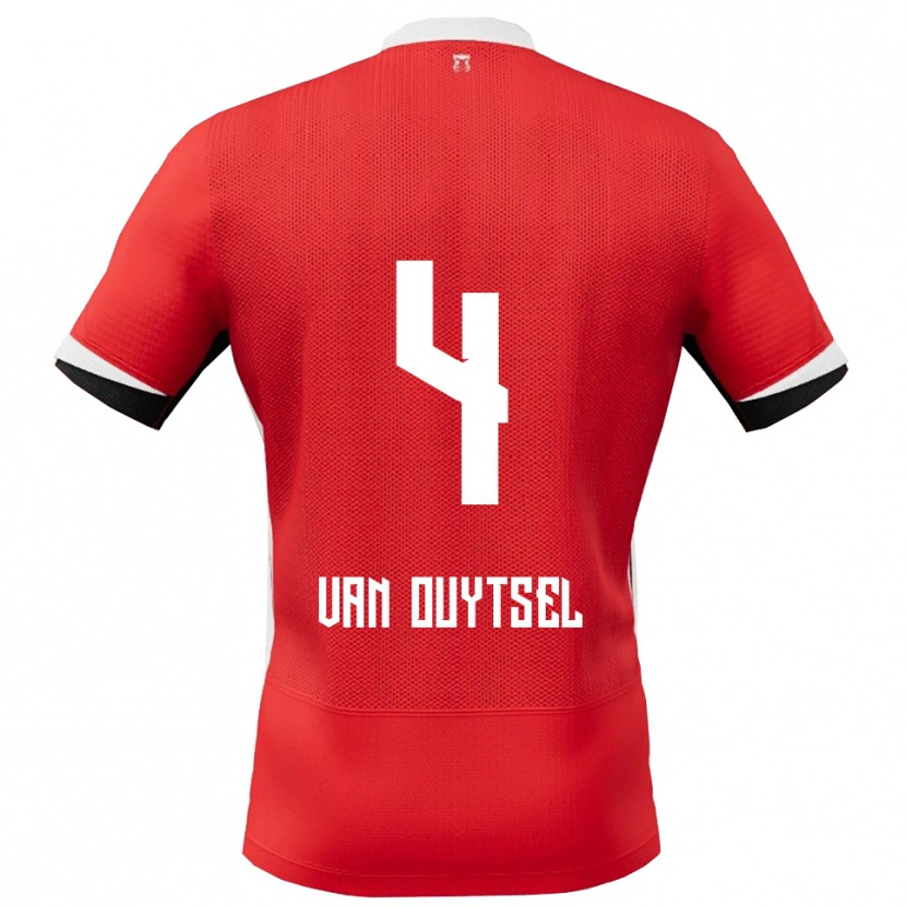 Danxen Kinder Kevin Van Ouytsel #4 Rot Weiß Heimtrikot Trikot 2025/26 T-Shirt Schweiz