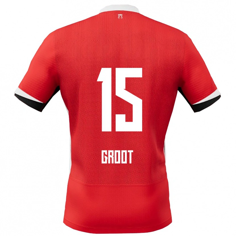 Danxen Kinder Pleun Groot #15 Rot Weiß Heimtrikot Trikot 2025/26 T-Shirt Schweiz
