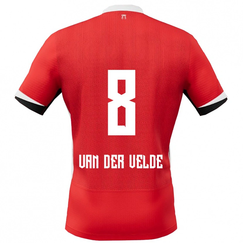 Danxen Kinder Yordi Van Der Velde #8 Rot Weiß Heimtrikot Trikot 2025/26 T-Shirt Schweiz