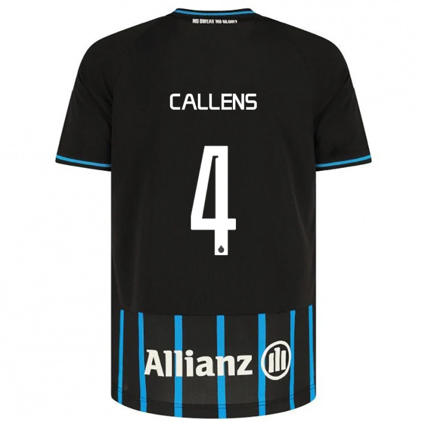 Danxen Kinder Emiel Callens #4 Schwarz Blau Heimtrikot Trikot 2025/26 T-Shirt Schweiz