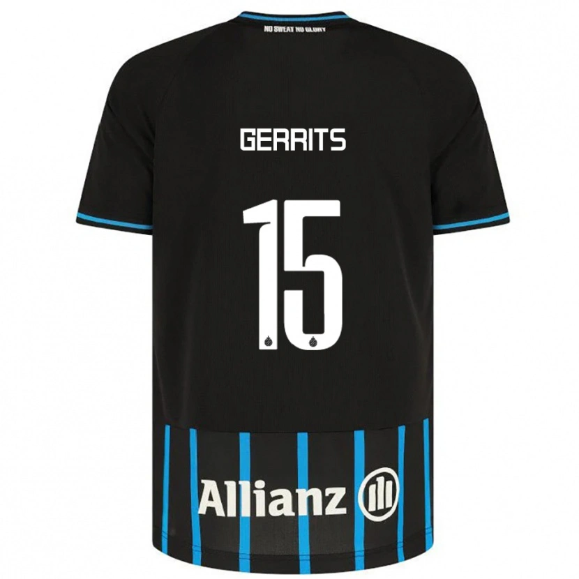 Danxen Kinder Melanie Gerrits #15 Schwarz Blau Heimtrikot Trikot 2025/26 T-Shirt Schweiz