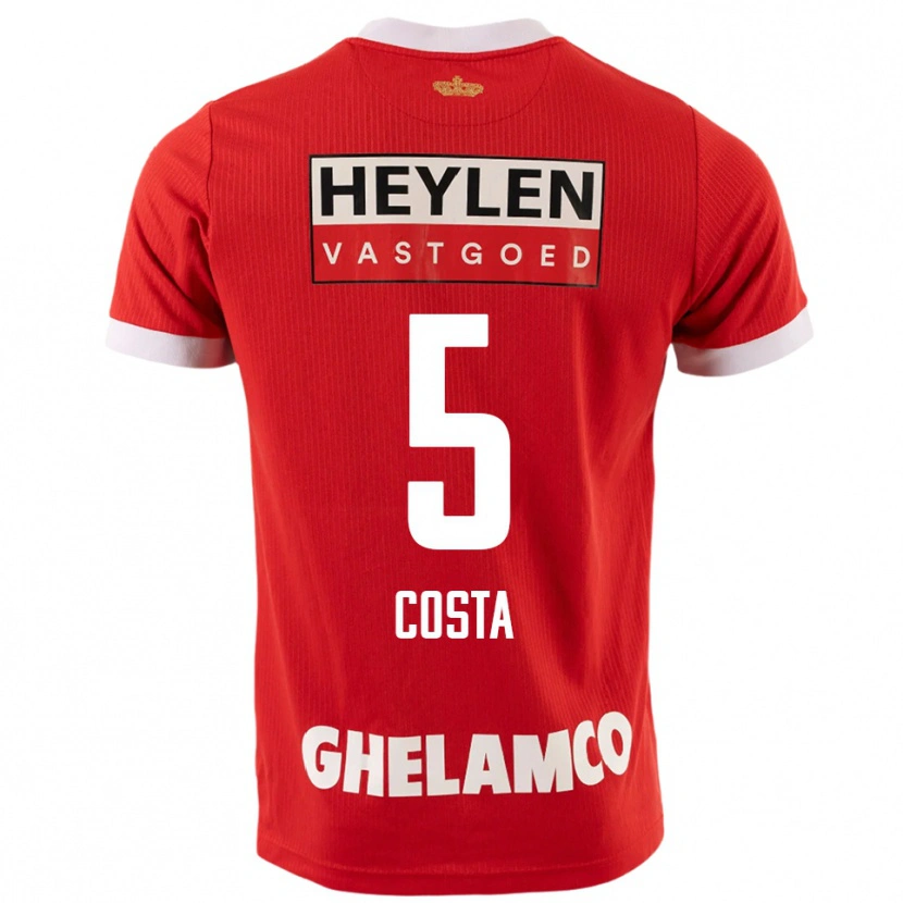 Danxen Kinder Ayrton Costa #5 Rot Weiß Heimtrikot Trikot 2025/26 T-Shirt Schweiz