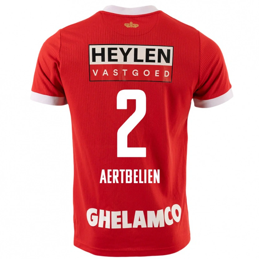Danxen Kinder Lukas Aertbeliën #2 Rot Weiß Heimtrikot Trikot 2025/26 T-Shirt Schweiz