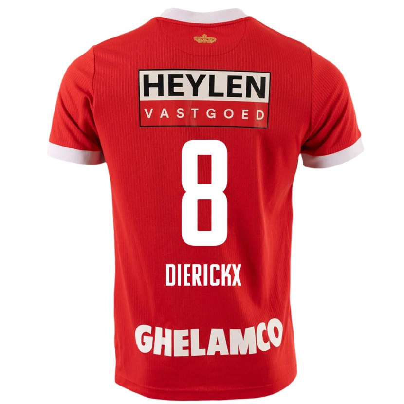 Danxen Kinder Xander Dierckx #8 Rot Weiß Heimtrikot Trikot 2025/26 T-Shirt Schweiz