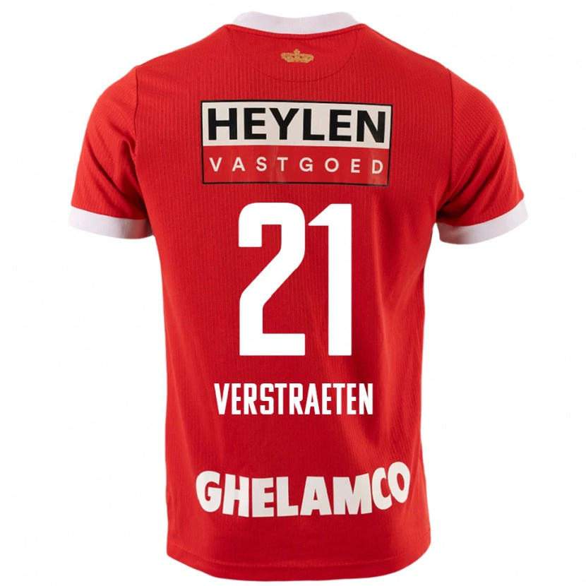 Danxen Kinder Andreas Verstraeten #21 Rot Weiß Heimtrikot Trikot 2025/26 T-Shirt Schweiz