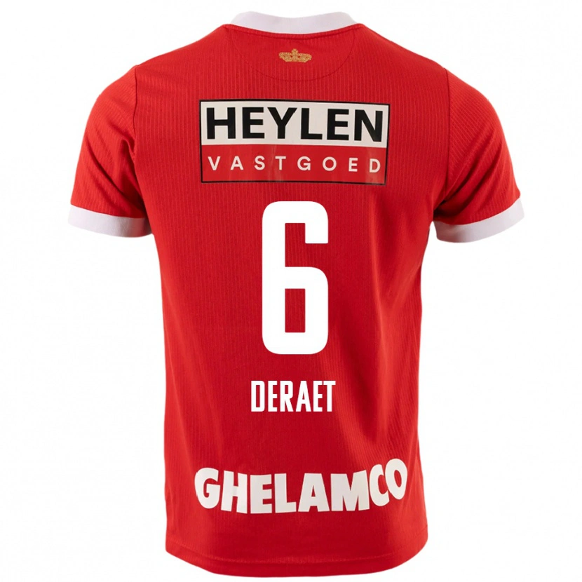 Danxen Kinder Xavi Deraet #6 Rot Weiß Heimtrikot Trikot 2025/26 T-Shirt Schweiz
