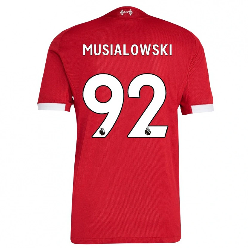 Danxen Kinder Mateusz Musialowski #92 Rot Weiß Heimtrikot Trikot 2025/26 T-Shirt Schweiz