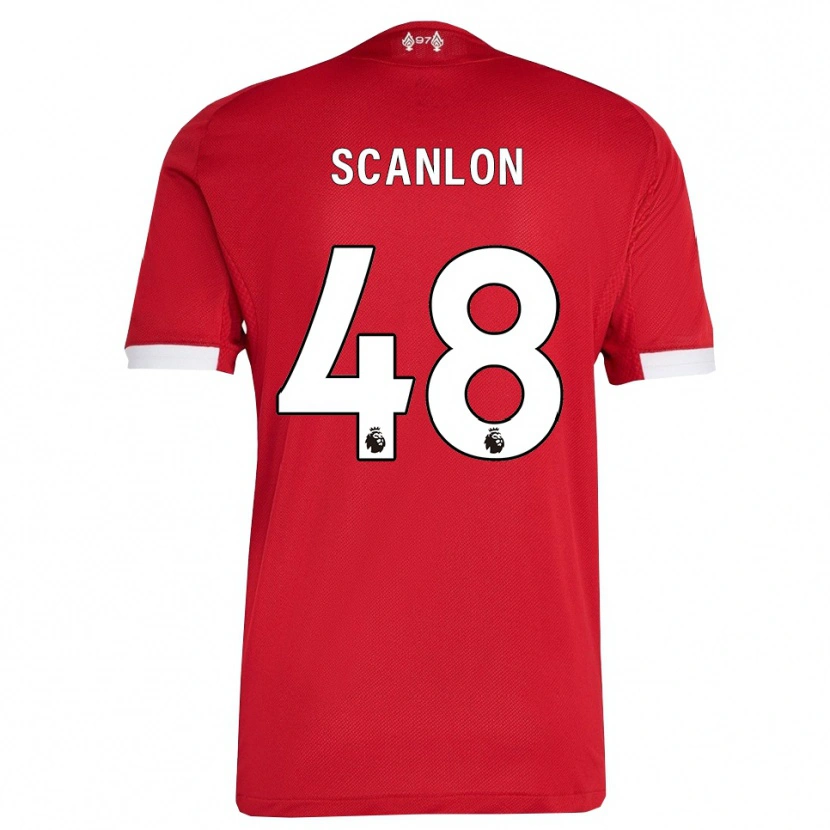Danxen Kinder Calum Scanlon #48 Rot Weiß Heimtrikot Trikot 2025/26 T-Shirt Schweiz