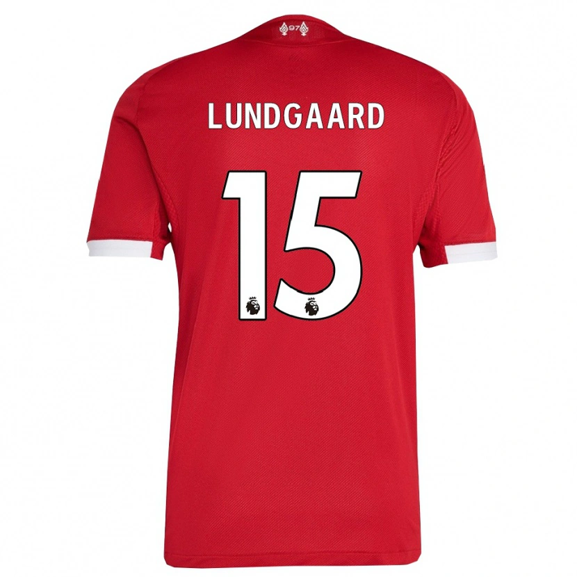 Danxen Kinder Sofie Lundgaard #15 Rot Weiß Heimtrikot Trikot 2025/26 T-Shirt Schweiz