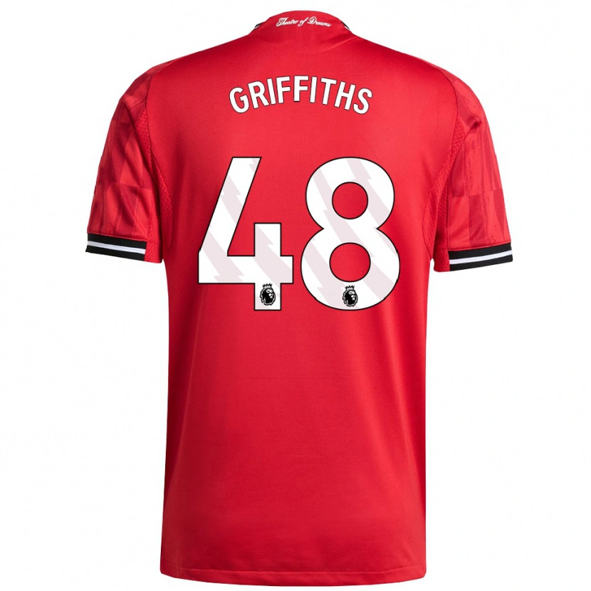 Danxen Kinder Mared Griffiths #48 Rot Schwarz Weiß Heimtrikot Trikot 2025/26 T-Shirt Schweiz