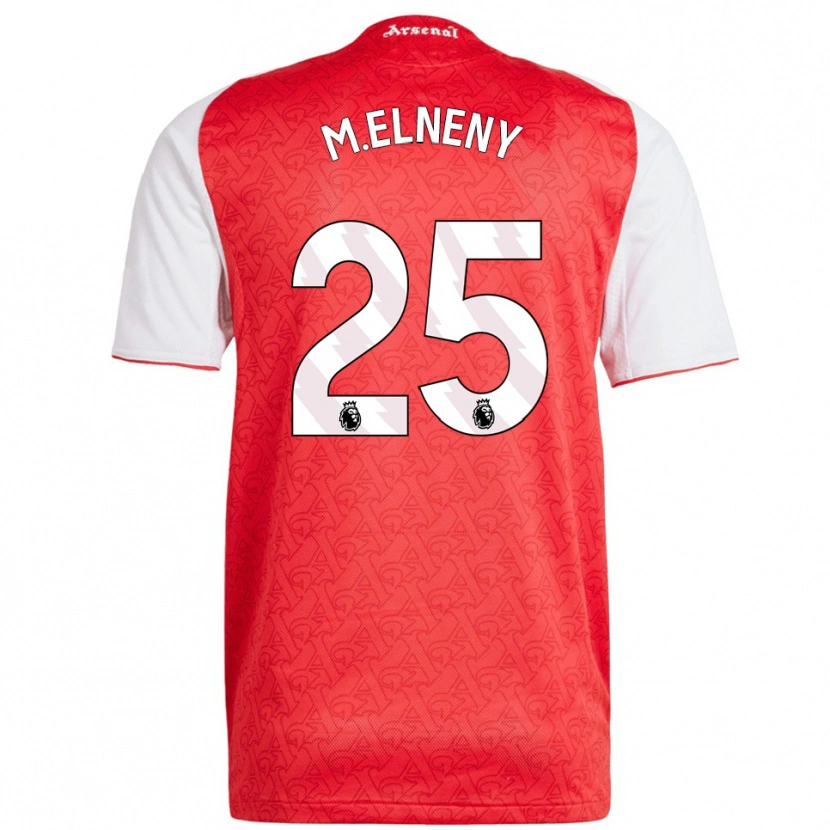 Danxen Kinder Mohamed Elneny #25 Rot Weiß Heimtrikot Trikot 2025/26 T-Shirt Schweiz