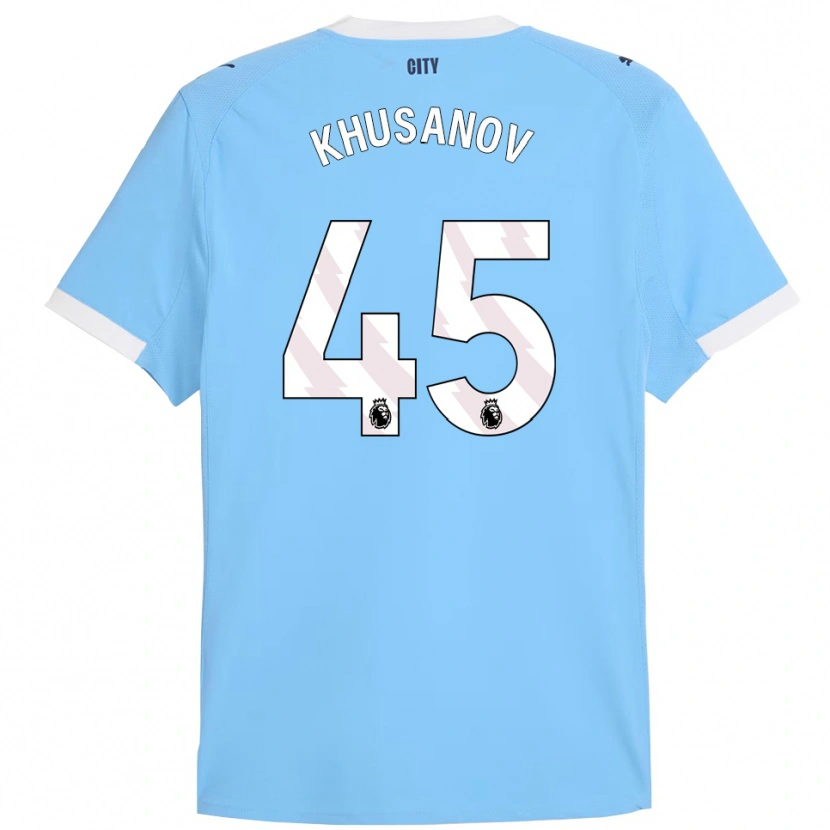 Danxen Kinder Abdukodir Khusanov #45 Himmelblau Weiß Heimtrikot Trikot 2025/26 T-Shirt Schweiz