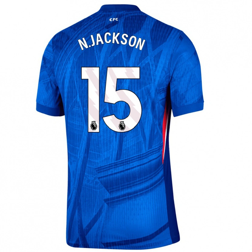 Danxen Kinder Nicolas Jackson #15 Blau Weiß Heimtrikot Trikot 2025/26 T-Shirt Schweiz