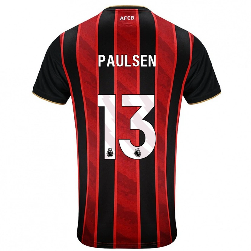 Danxen Kinder Alex Paulsen #13 Rot Schwarz Heimtrikot Trikot 2025/26 T-Shirt Schweiz