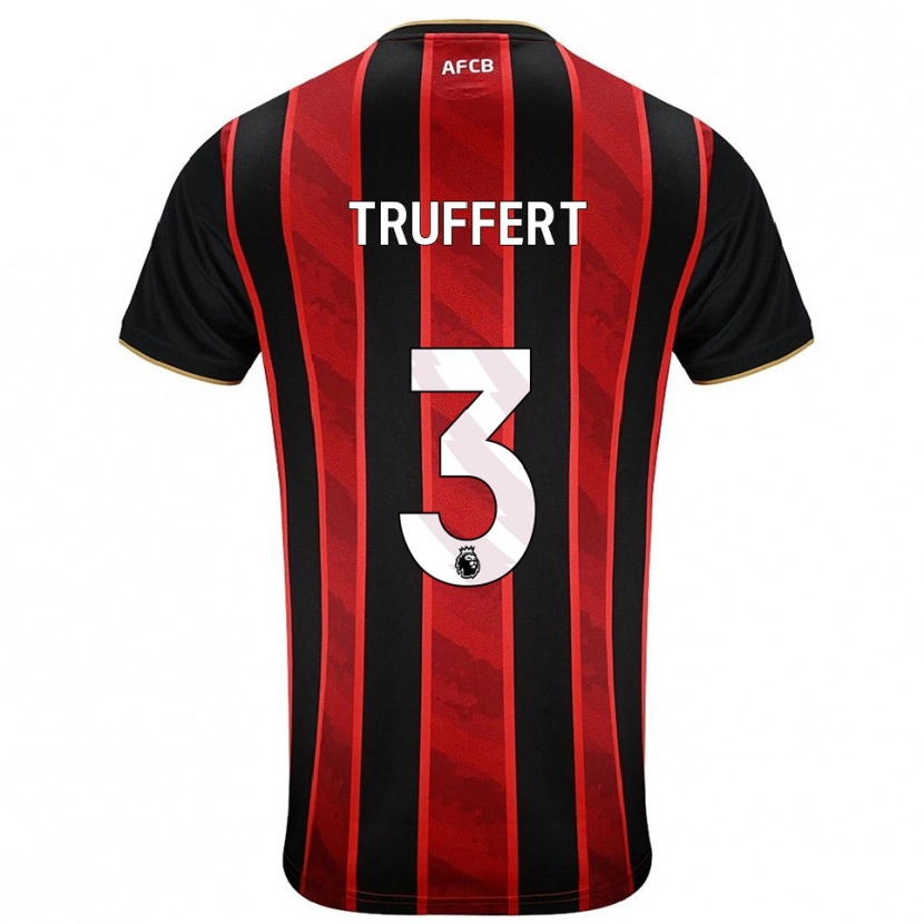 Danxen Kinder Adrien Truffert #3 Rot Schwarz Heimtrikot Trikot 2025/26 T-Shirt Schweiz