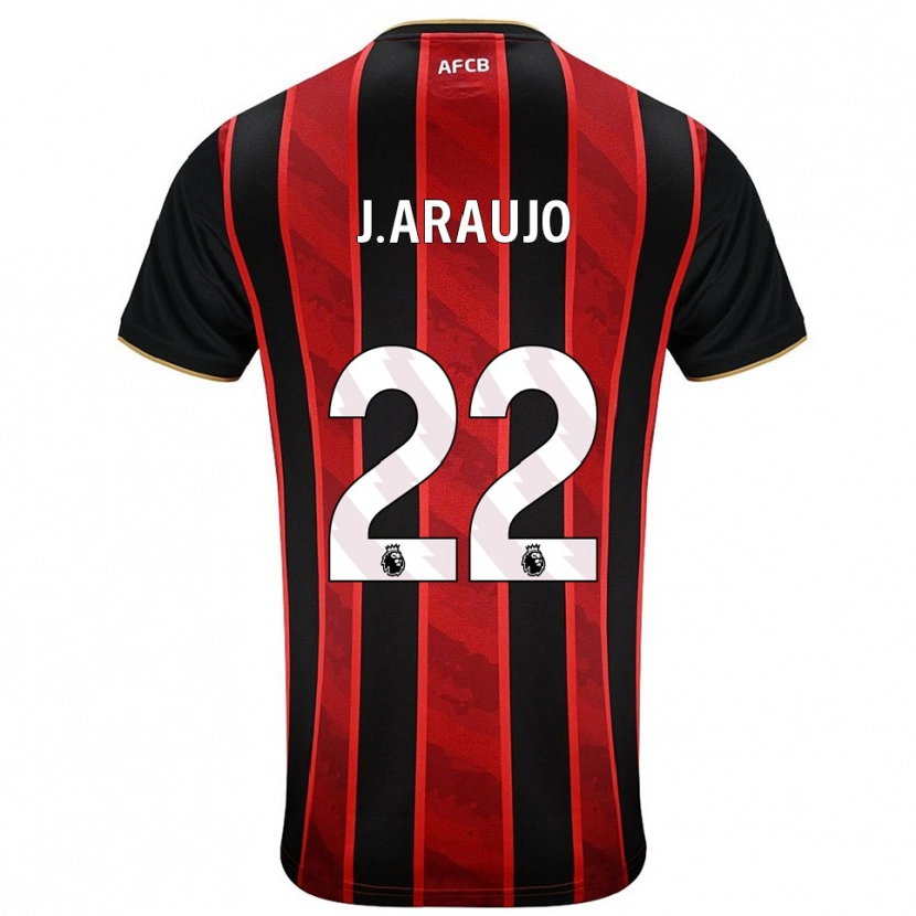 Danxen Kinder Julián Araujo #22 Rot Schwarz Heimtrikot Trikot 2025/26 T-Shirt Schweiz