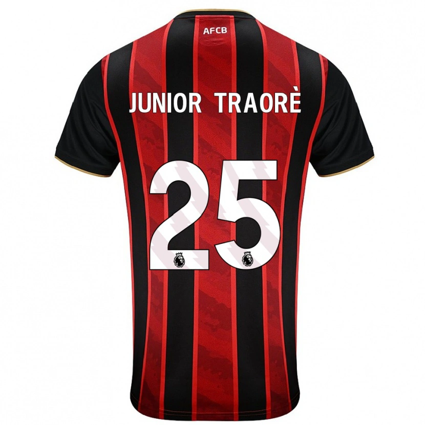 Danxen Kinder Hamed Junior Traoré #25 Rot Schwarz Heimtrikot Trikot 2025/26 T-Shirt Schweiz