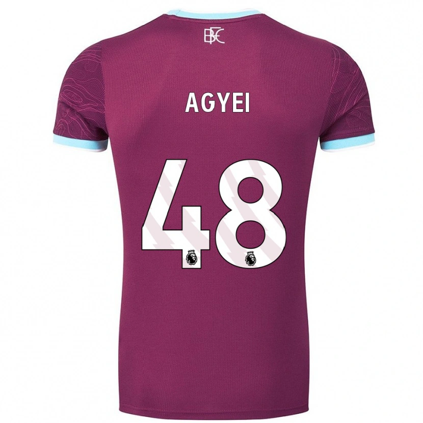Danxen Kinder Enock Agyei #48 Burgunderrot Himmelblau Heimtrikot Trikot 2025/26 T-Shirt Schweiz