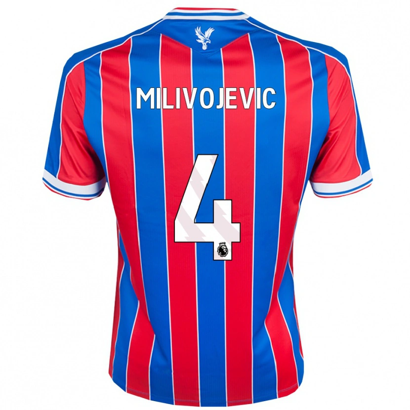 Danxen Kinder Luka Milivojevic #4 Blau Rot Weiß Heimtrikot Trikot 2025/26 T-Shirt Schweiz