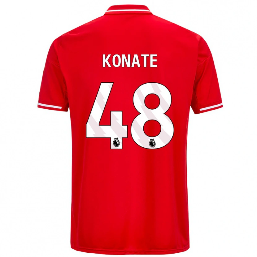 Danxen Kinder Ateef Konaté #48 Rot Weiß Heimtrikot Trikot 2025/26 T-Shirt Schweiz