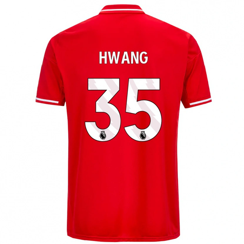 Danxen Kinder Ui-Jo Hwang #35 Rot Weiß Heimtrikot Trikot 2025/26 T-Shirt Schweiz