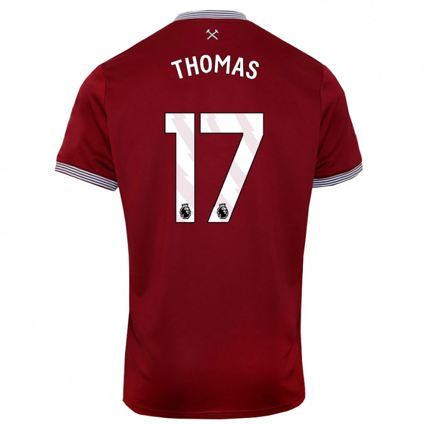 Danxen Kinder Isaac Thomas #17 Burgunderrot Weiß Heimtrikot Trikot 2025/26 T-Shirt Schweiz