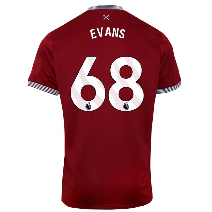 Danxen Kinder Isaac Evans #68 Burgunderrot Weiß Heimtrikot Trikot 2025/26 T-Shirt Schweiz