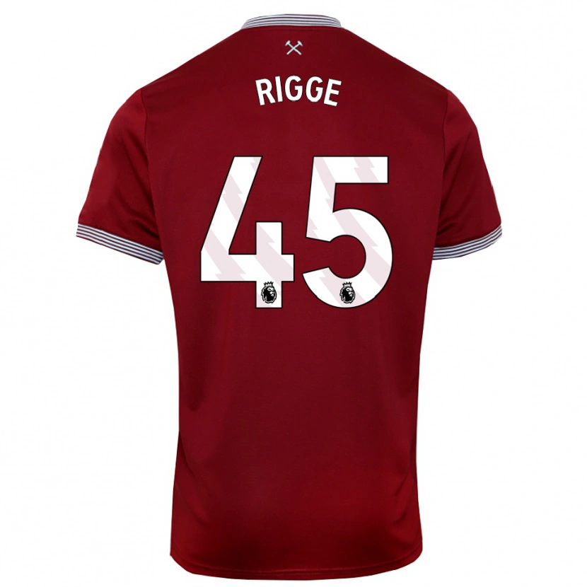 Danxen Kinder Daniel Rigge #45 Burgunderrot Weiß Heimtrikot Trikot 2025/26 T-Shirt Schweiz