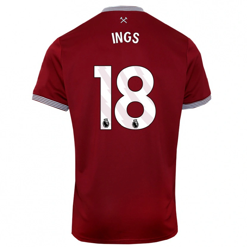 Danxen Kinder Danny Ings #18 Burgunderrot Weiß Heimtrikot Trikot 2025/26 T-Shirt Schweiz