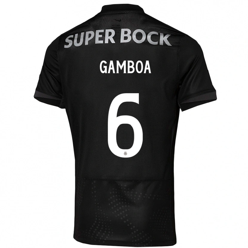 Danxen Kinder Sandro Gambôa #6 Schwarz Weiß Auswärtstrikot Trikot 2025/26 T-Shirt Schweiz