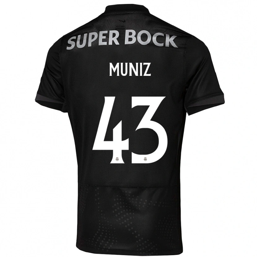 Danxen Kinder João Muniz #43 Schwarz Weiß Auswärtstrikot Trikot 2025/26 T-Shirt Schweiz