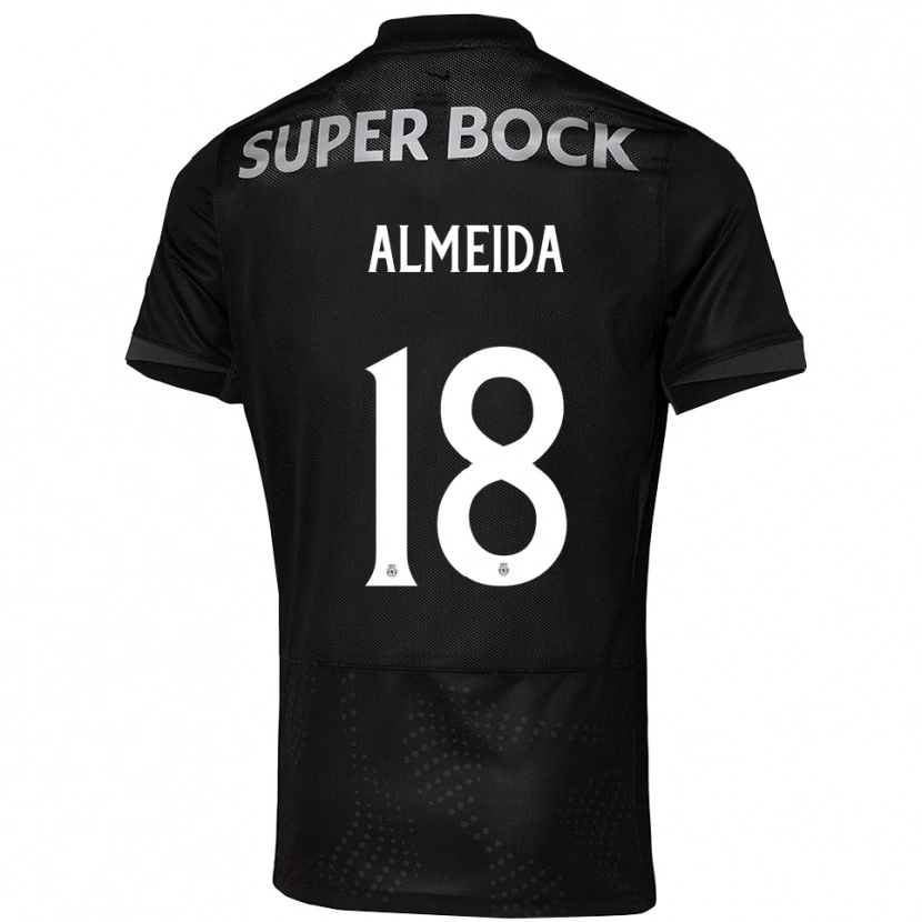 Danxen Kinder Miguel Almeida #18 Schwarz Weiß Auswärtstrikot Trikot 2025/26 T-Shirt Schweiz