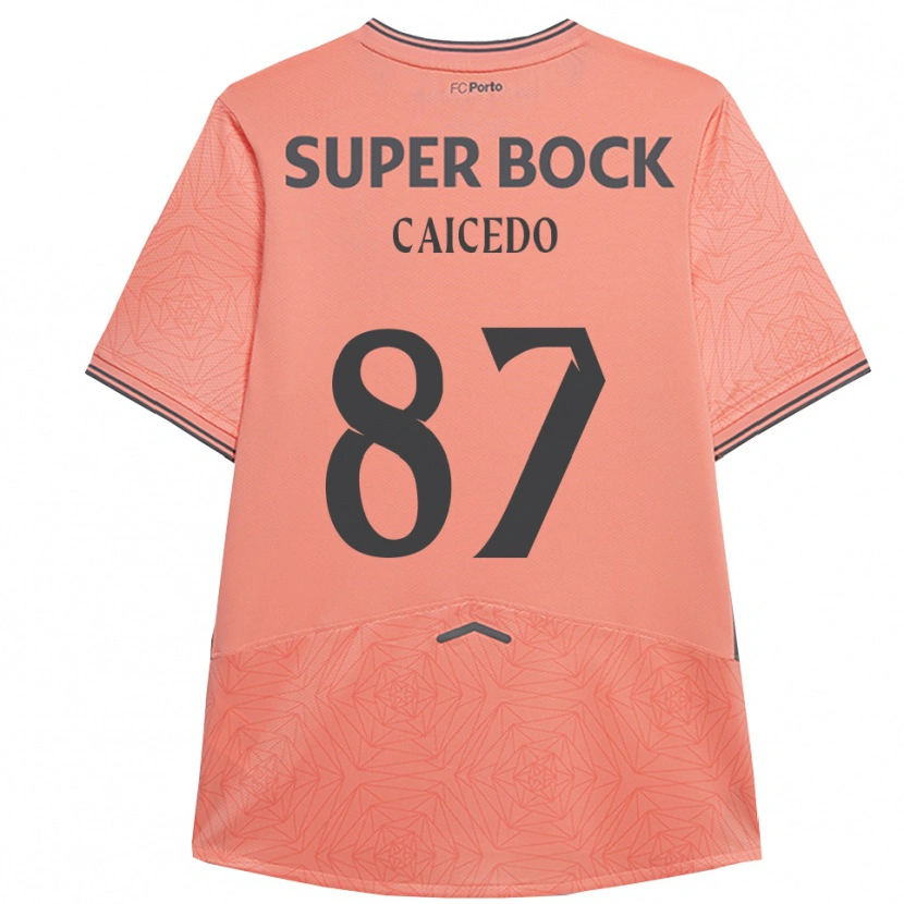Danxen Kinder Brayan Caicedo #87 Rosa Marineblau Auswärtstrikot Trikot 2025/26 T-Shirt Schweiz