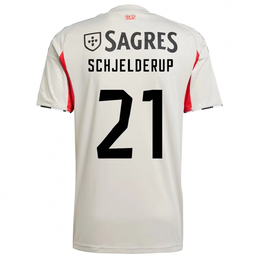 Danxen Kinder Andreas Schjelderup #21 Creme Weiß Rot Auswärtstrikot Trikot 2025/26 T-Shirt Schweiz