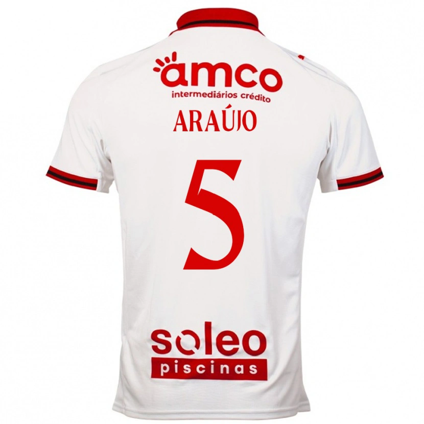 Danxen Kinder Matheus Araújo #5 Weiß Rot Auswärtstrikot Trikot 2025/26 T-Shirt Schweiz