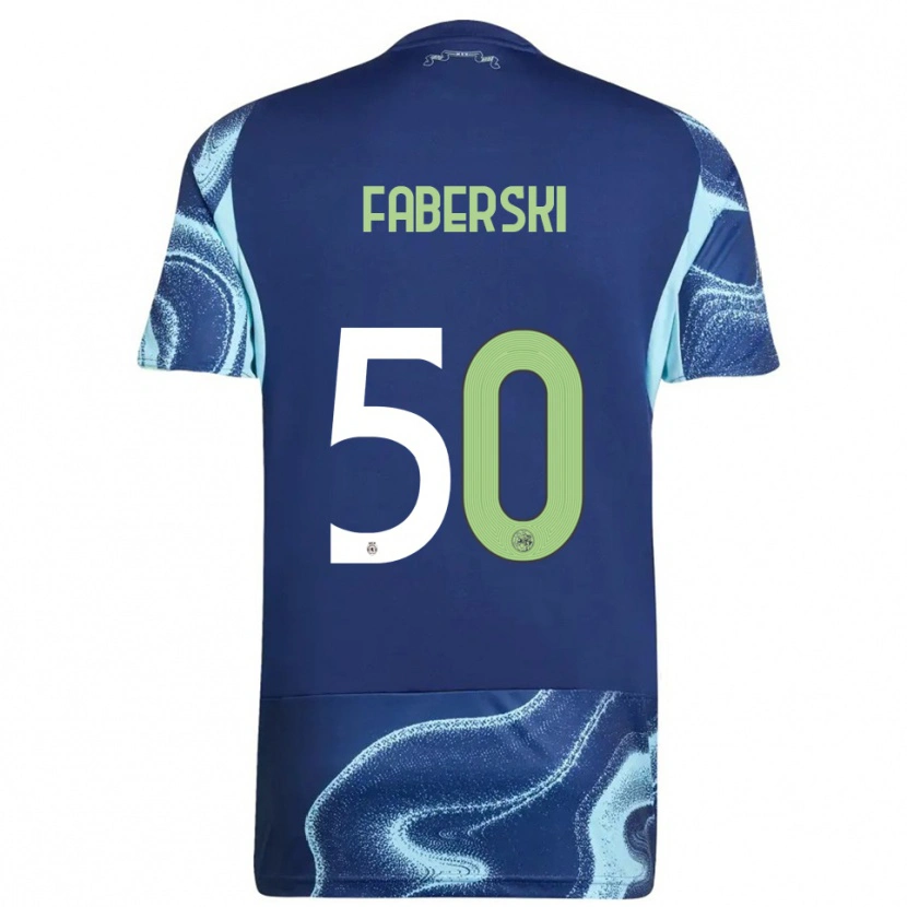 Danxen Kinder Jan Faberski #50 Marine Himmelblau Auswärtstrikot Trikot 2025/26 T-Shirt Schweiz