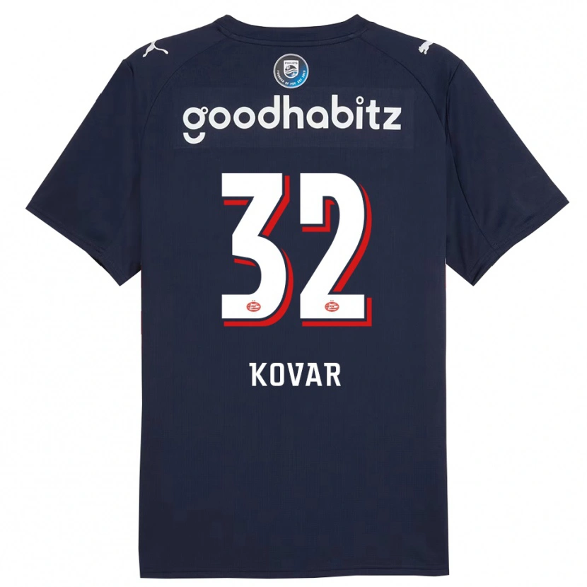 Danxen Kinder Matej Kovar #32 Marine Weiß Auswärtstrikot Trikot 2025/26 T-Shirt Schweiz
