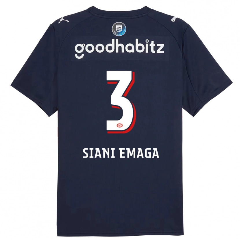 Danxen Kinder Ezechiel Siani Emaga #3 Marine Weiß Auswärtstrikot Trikot 2025/26 T-Shirt Schweiz