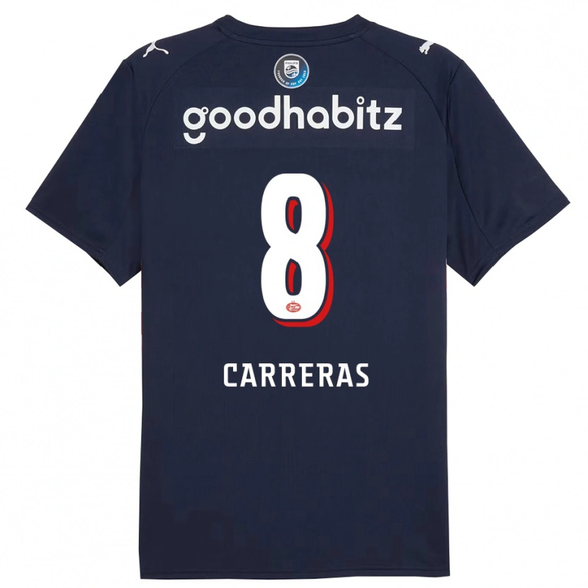 Danxen Kinder Georgina Carreras #8 Marine Weiß Auswärtstrikot Trikot 2025/26 T-Shirt Schweiz