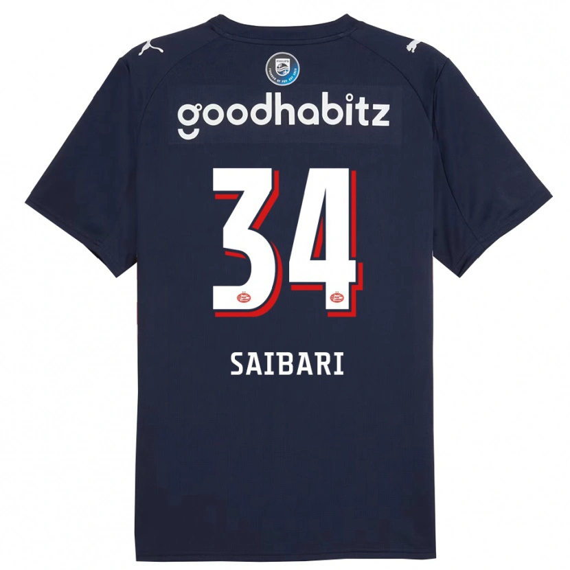 Danxen Kinder Ismael Saibari #34 Marine Weiß Auswärtstrikot Trikot 2025/26 T-Shirt Schweiz