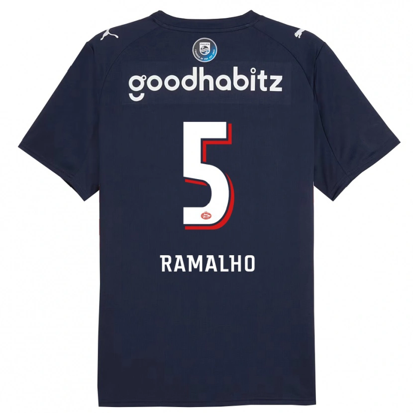 Danxen Kinder Andre Ramalho #5 Marine Weiß Auswärtstrikot Trikot 2025/26 T-Shirt Schweiz