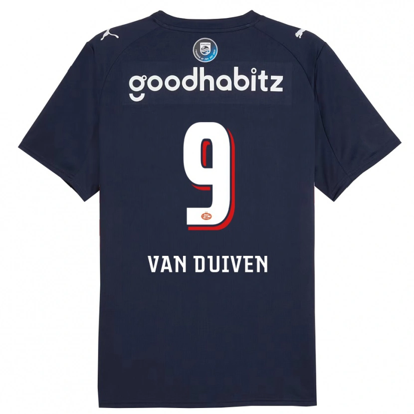 Danxen Kinder Robin Van Duiven #9 Marine Weiß Auswärtstrikot Trikot 2025/26 T-Shirt Schweiz