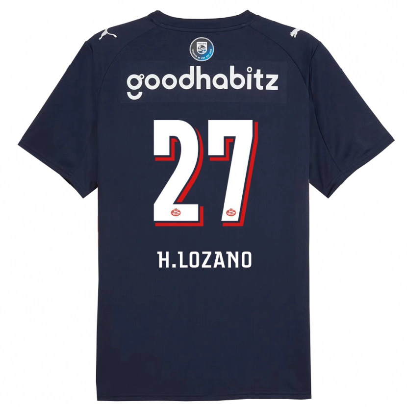 Danxen Kinder Hirving Lozano #27 Marine Weiß Auswärtstrikot Trikot 2025/26 T-Shirt Schweiz