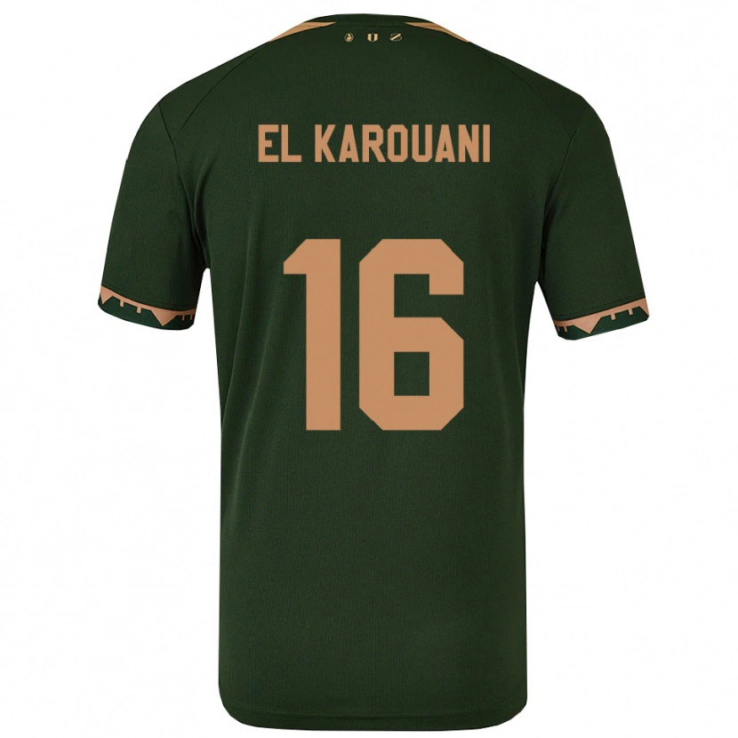 Danxen Kinder Souffian El Karouani #16 Grün Gold Auswärtstrikot Trikot 2025/26 T-Shirt Schweiz