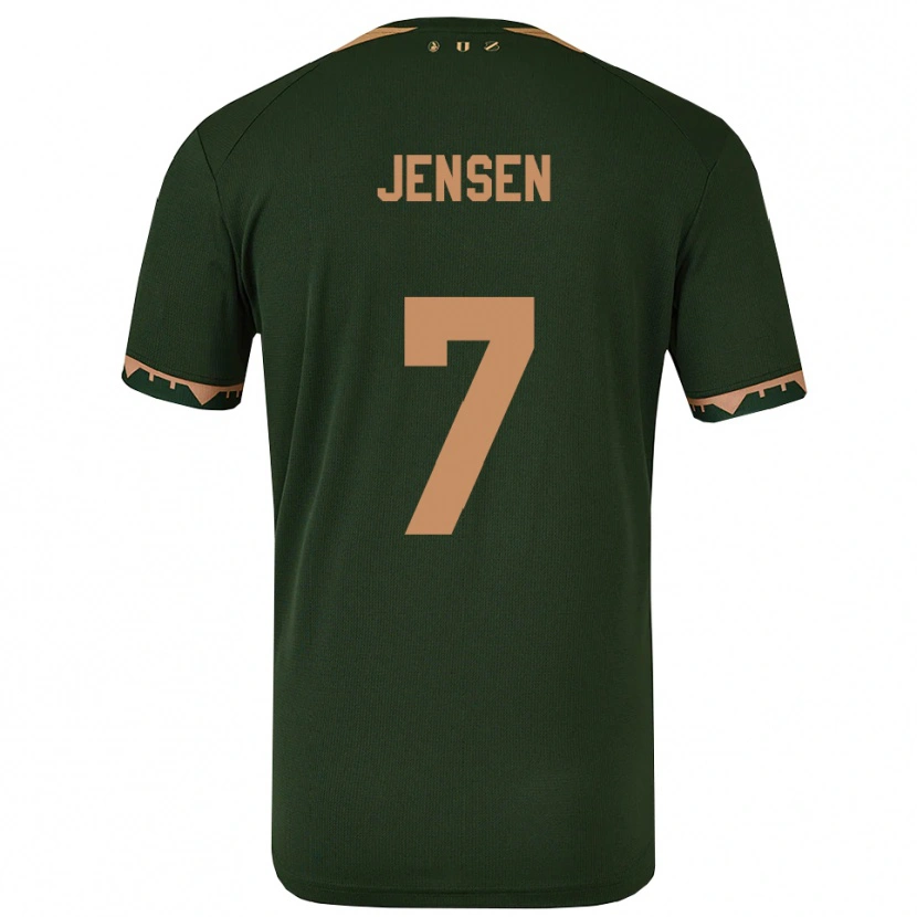 Danxen Kinder Victor Jensen #7 Grün Gold Auswärtstrikot Trikot 2025/26 T-Shirt Schweiz