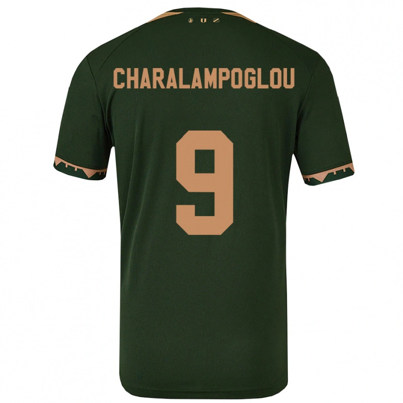 Danxen Kinder Georgios Charalampoglou #9 Grün Gold Auswärtstrikot Trikot 2025/26 T-Shirt Schweiz