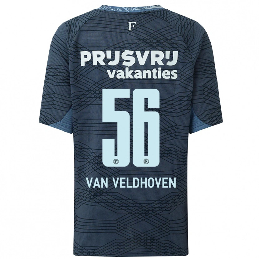 Danxen Kinder Kars Van Veldhoven #56 Schwarz Grau Auswärtstrikot Trikot 2025/26 T-Shirt Schweiz
